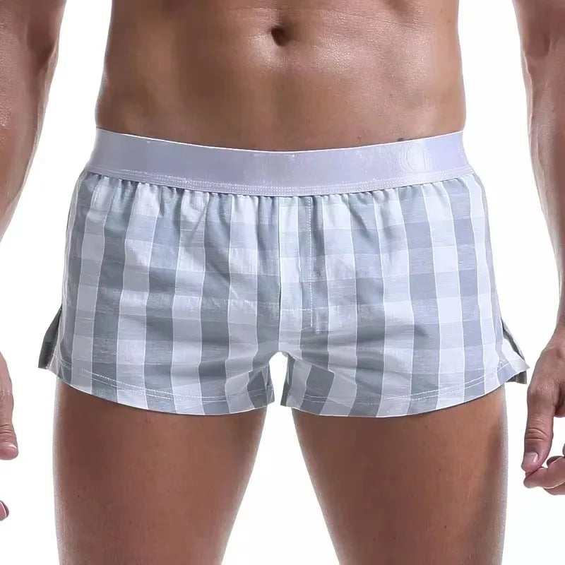 Men's Cotton Plaid Boxer Shorts