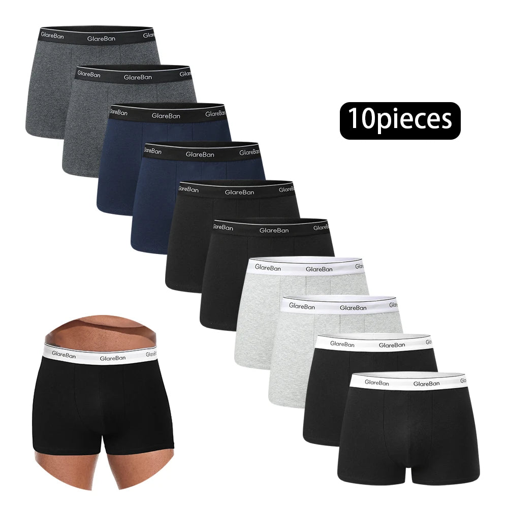 10-Pack Men's Cotton Boxer Briefs