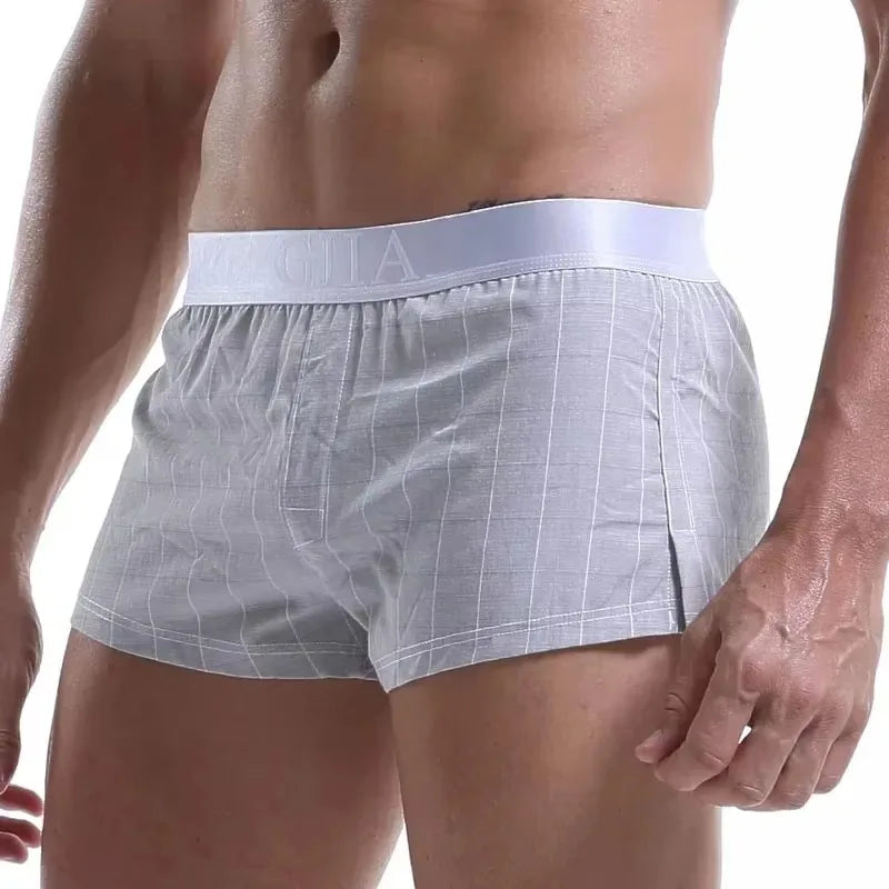 Men's Cotton Plaid Boxer Shorts