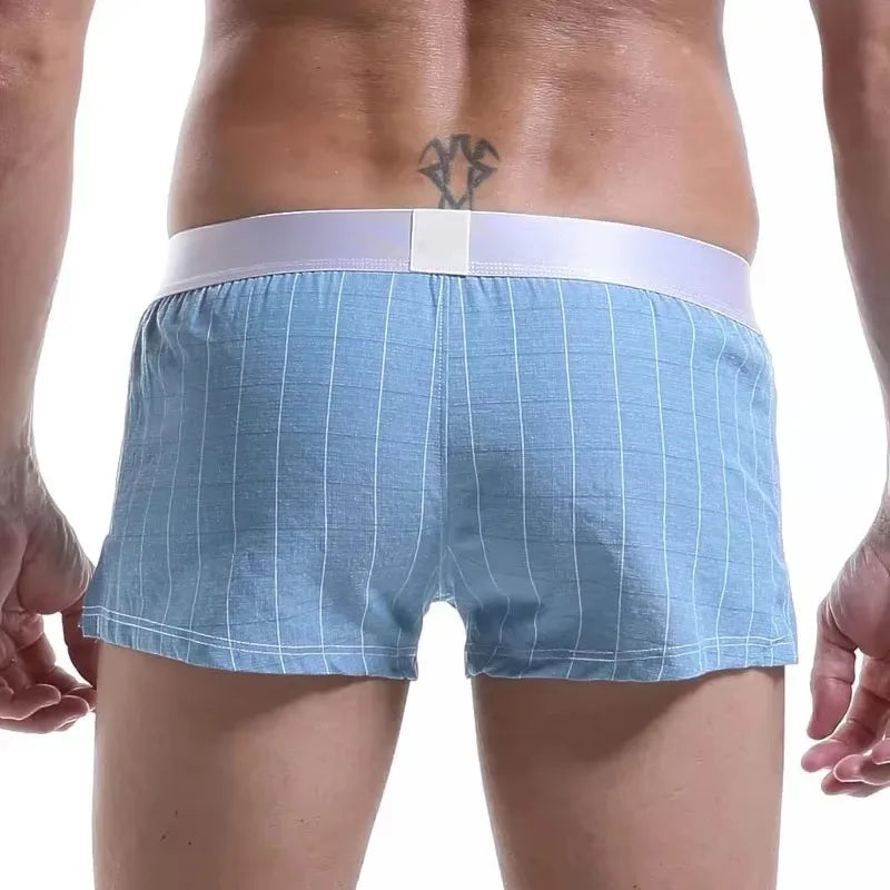 Men's Cotton Plaid Boxer Shorts