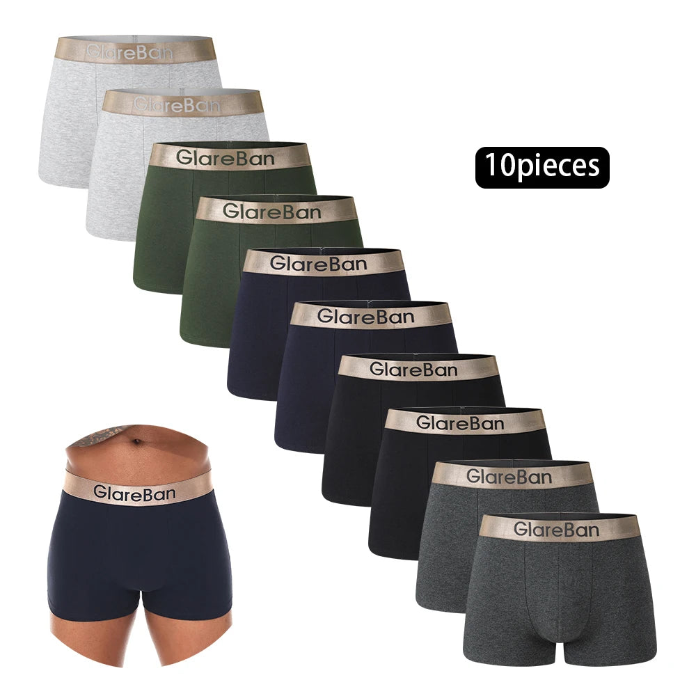 10-Pack Men's Cotton Boxer Briefs