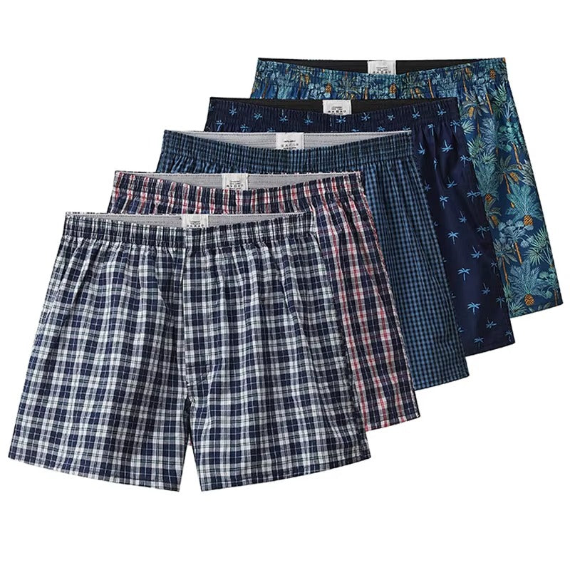 Men's Cotton Plaid Boxer Shorts