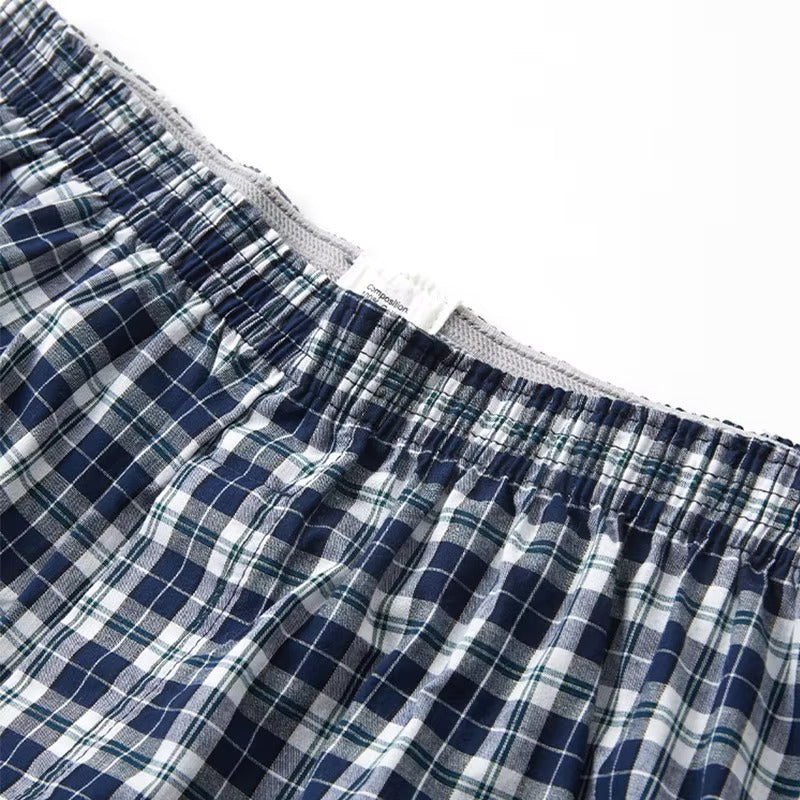 Men's Cotton Plaid Boxer Shorts