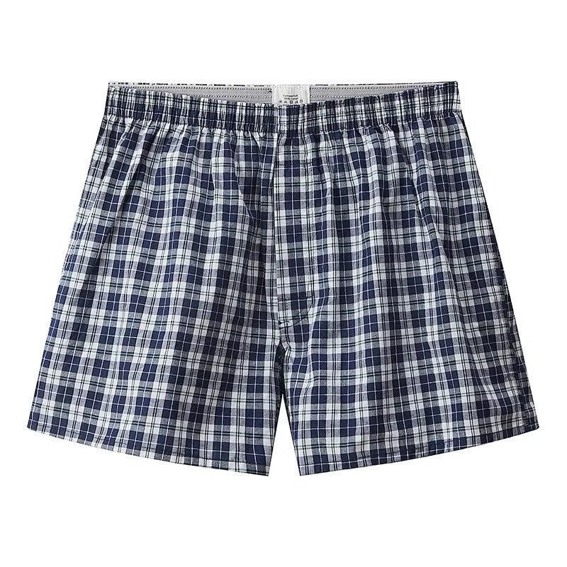 Men's Cotton Plaid Boxer Shorts